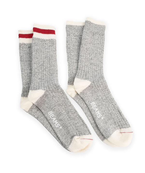 Beams Plus Rag sock - Grey/Red