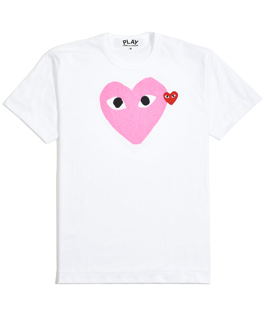 CDG Play - Pink heart T-Shirt - White