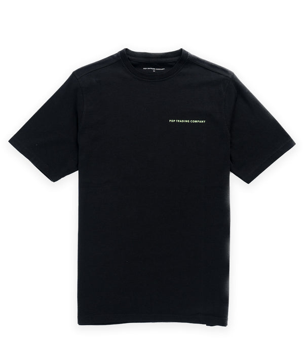 POP Trading Company Logo T-Shirt - Black/Jade Lime