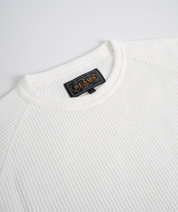 Beams Plus Thermal crew T-Shirt - White