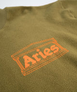 Aries Reverse Fleece Temple Sweat - Olive