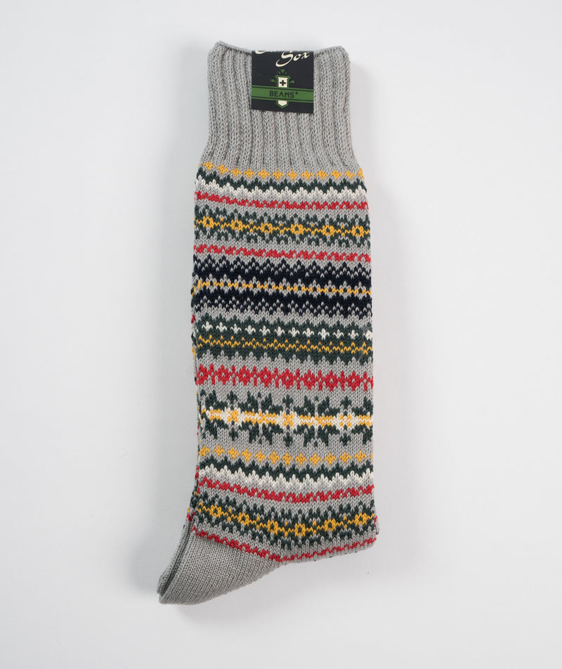 Beams Plus Fairisle socks - Grey