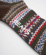 Beams Plus Fairisle socks - Brown