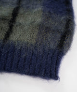 Beams Check Mohair Vest - Navy