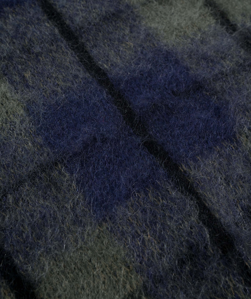 Beams Check Mohair Vest - Navy