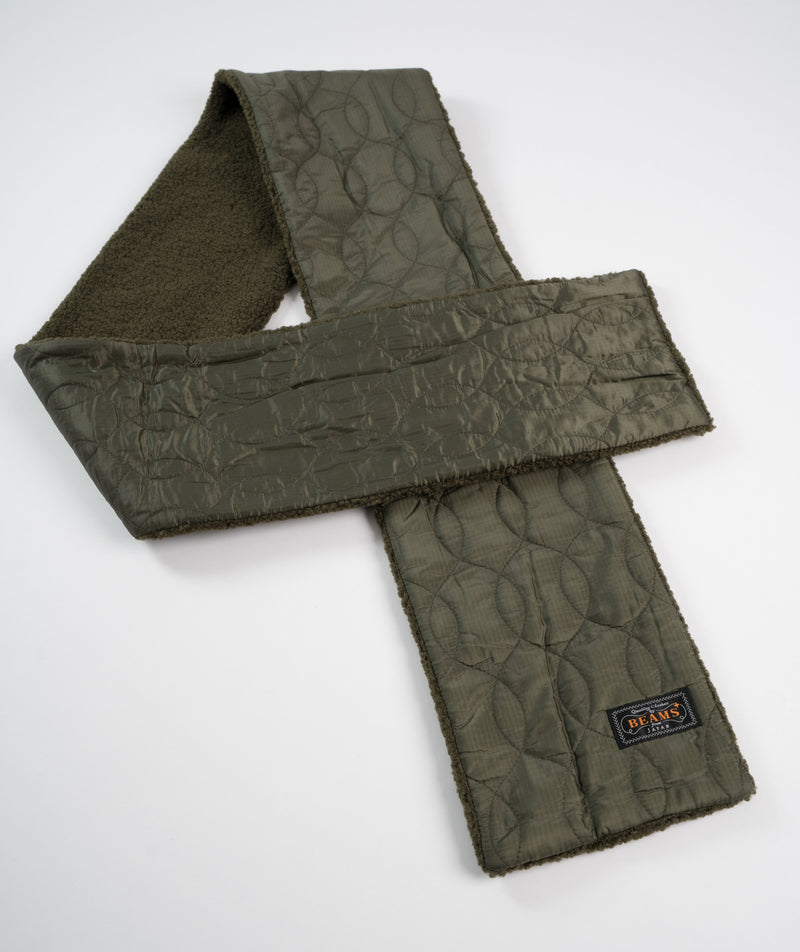 Beams Plus Boa/quilted muffler - Olive