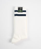 Beams Plus Schoolboy sock - White/Navy