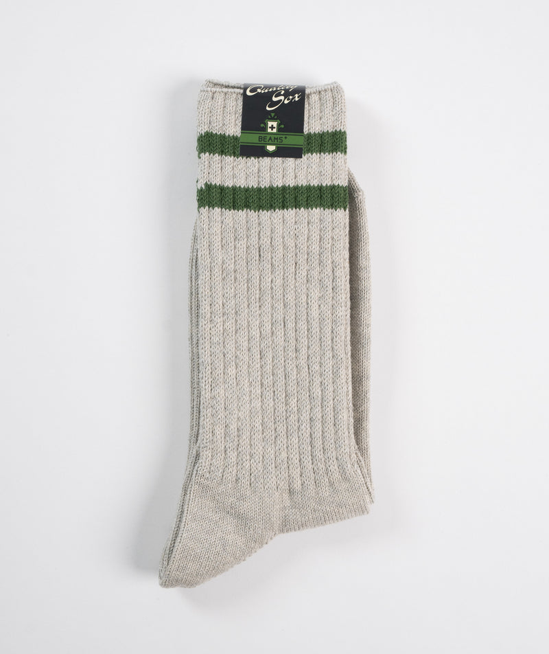 Beams Plus Schoolboy socks - Grey/Green