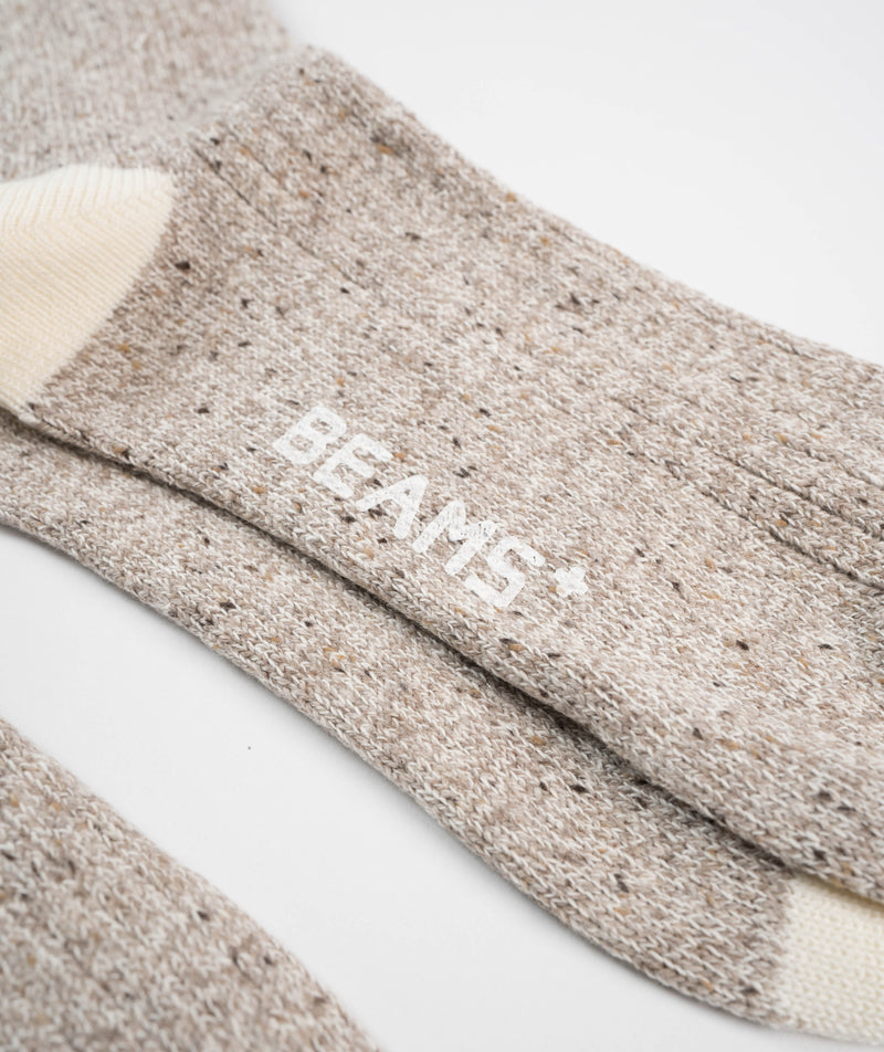 Beams Plus Rag sock - Oatmeal/Green