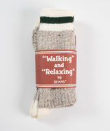 Beams Plus Rag sock - Oatmeal/Green