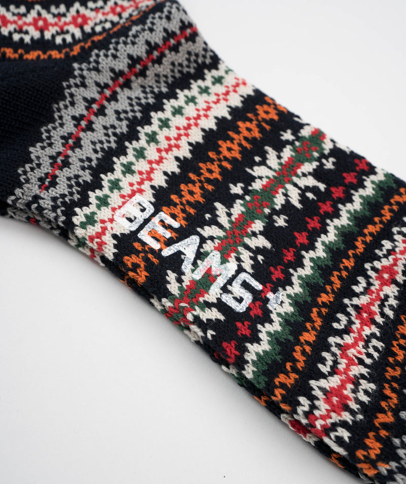 Beams Plus Fairisle socks - Navy