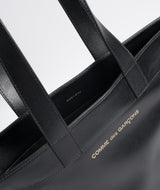 CDG Wallet Large Leather Tote Bag - Black