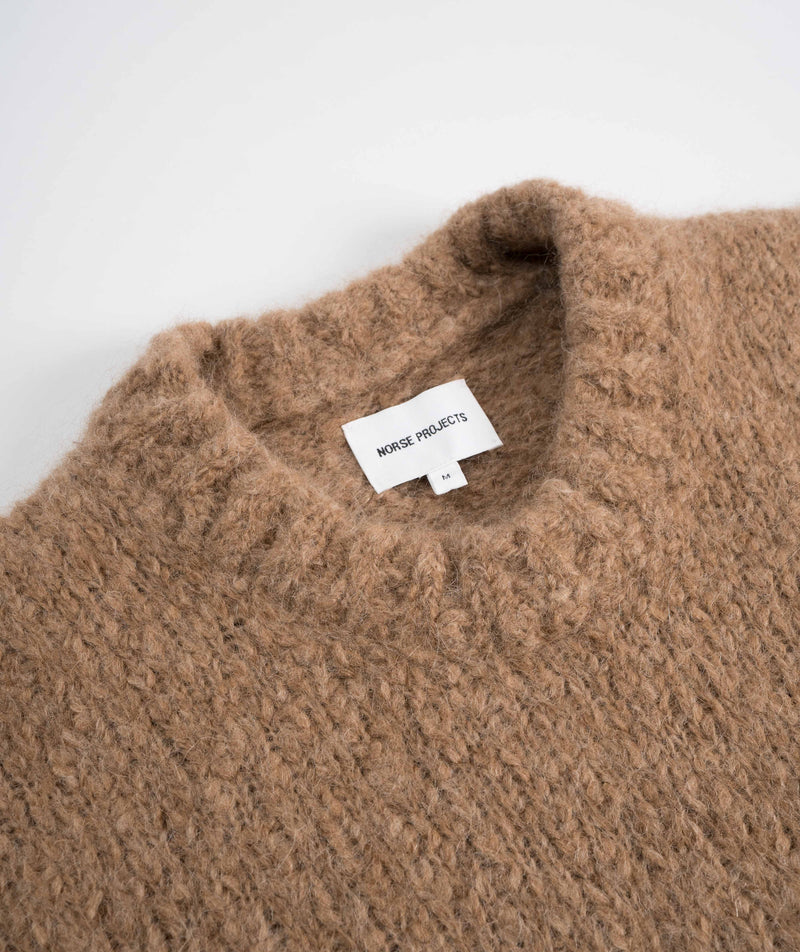 Norse Projects Rasmus Relaxed Flame Alpaca Sweater - Camel