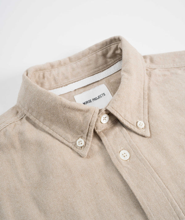 Norse Projects Anton Organic Flannel Shirt - Utility Khaki