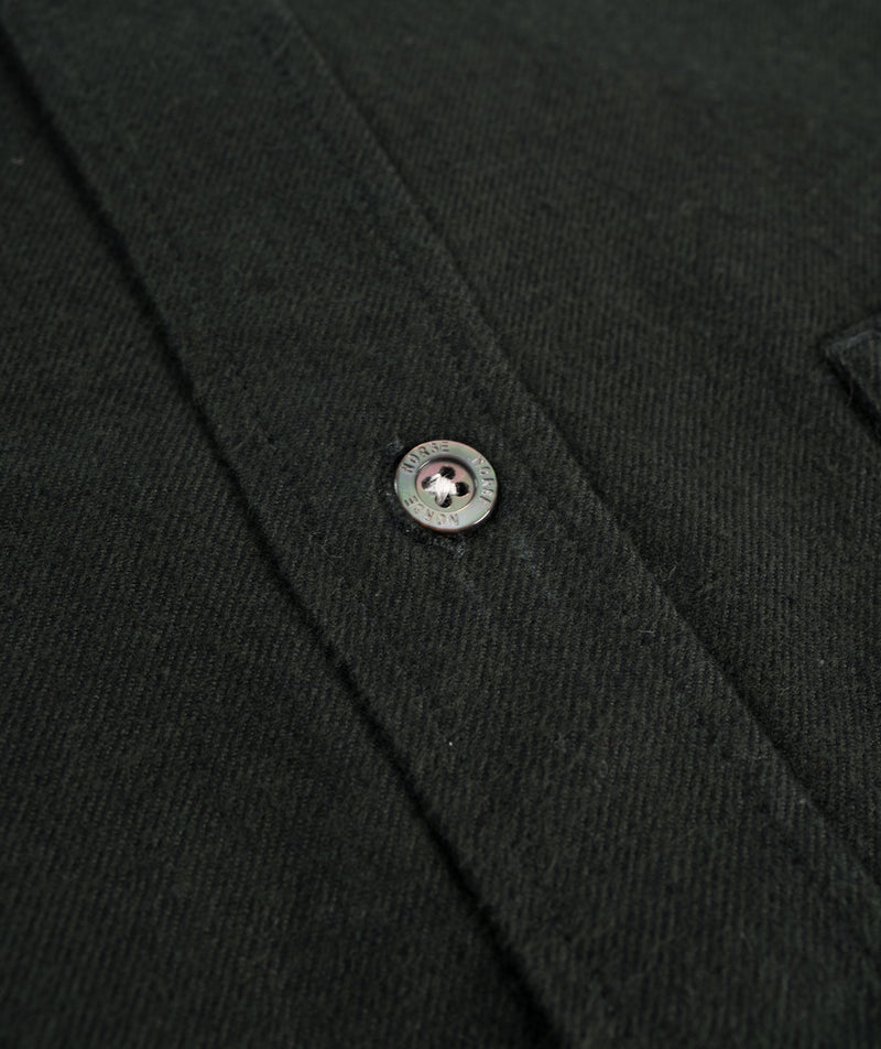 Norse Projects Anton Organic Flannel Shirt - Dark Green