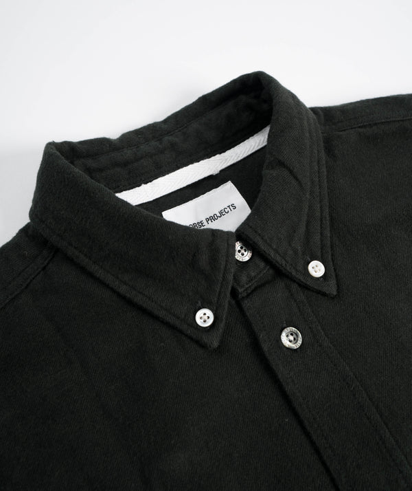 Norse Projects Anton Organic Flannel Shirt - Dark Green