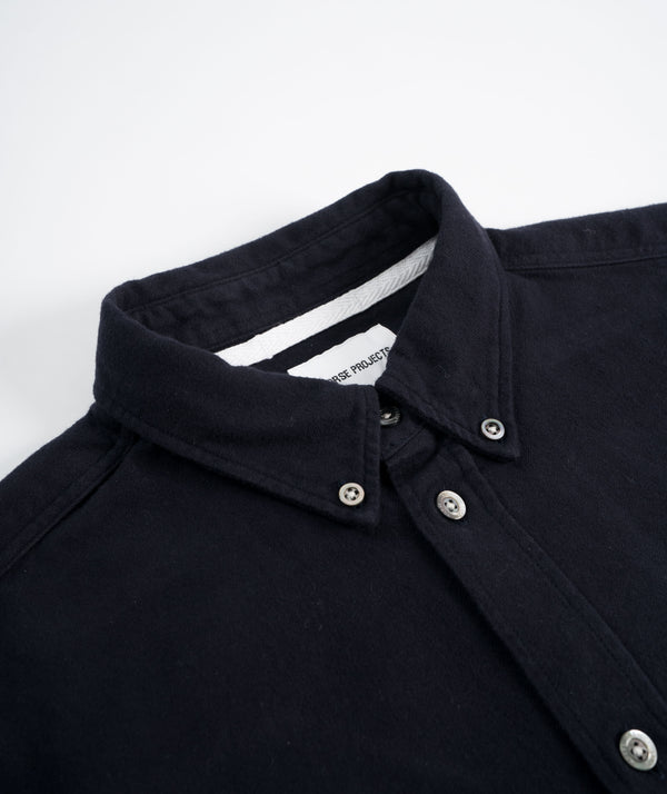 Norse Projects Anton Organic Flannel Shirt - Dark Navy