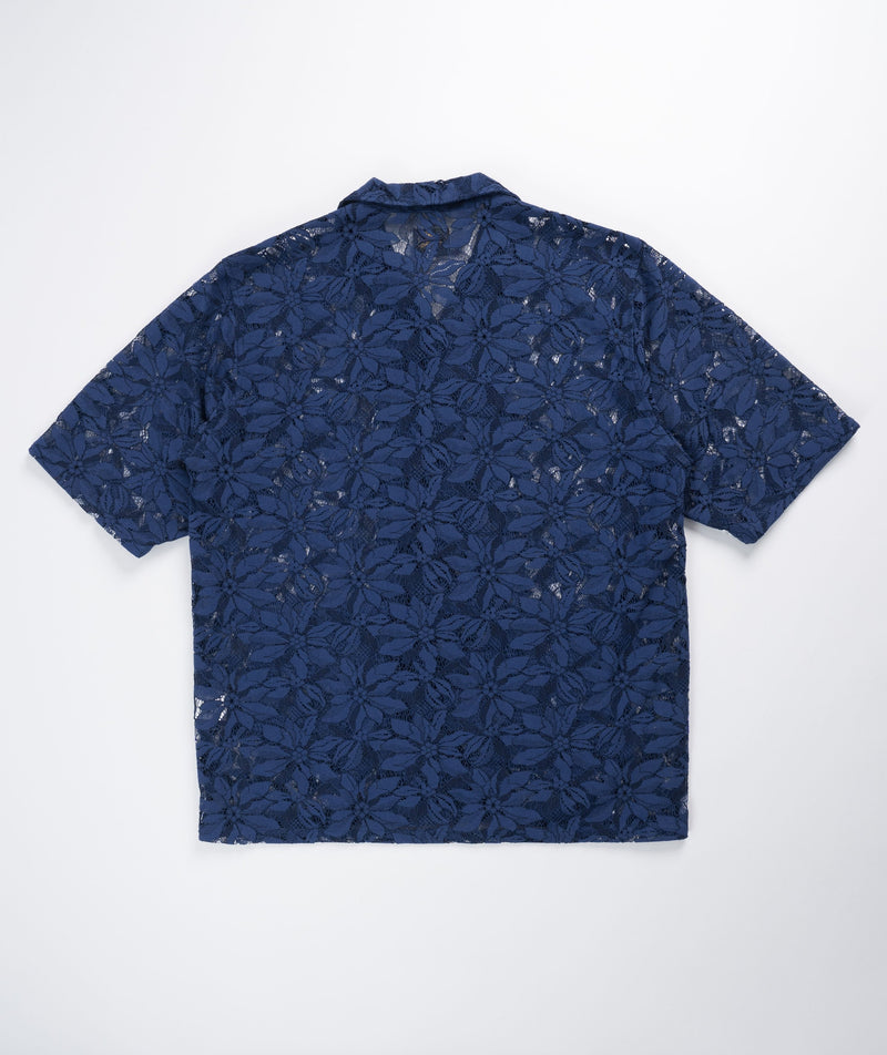 Needles Cabana Shirt Flower Lace Cloth - Navy