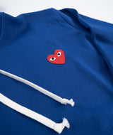 CDG Play Heart Hooded Sweat - Blue