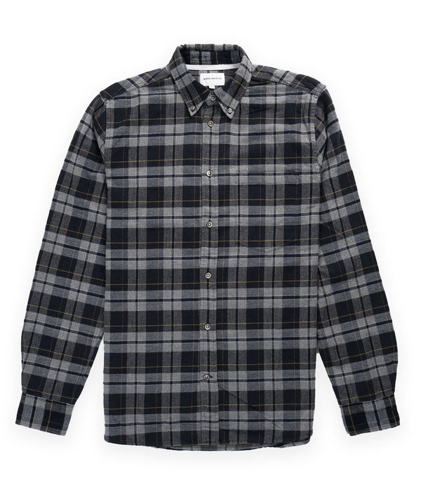 Norse Projects Anton Organic Flannel Check Shirt - Medium Grey