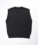 Aries Recycled Reverse Knit Temple Sweater Vest - Black