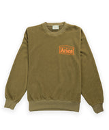 Aries Reverse Fleece Temple Sweat - Olive