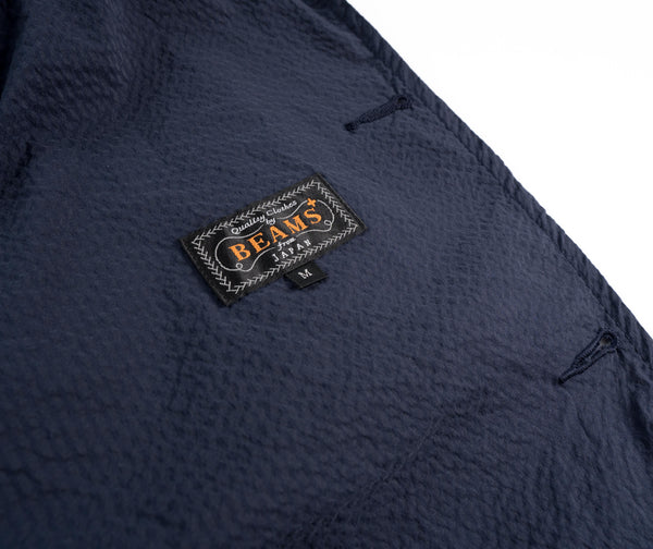 Beams Plus - 3B Shirt Jacket Coolmax® Seersucker - Navy