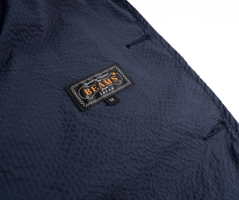 Beams Plus - 3B Shirt Jacket Coolmax® Seersucker - Navy