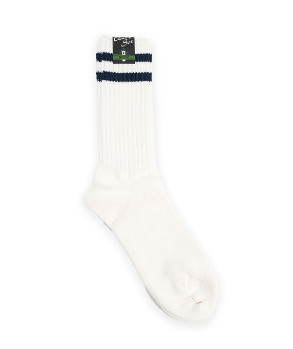 Beams Plus Schoolboy sock - White/Navy