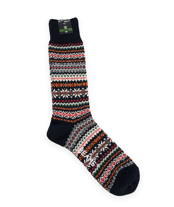 Beams Plus Fairisle socks - Navy