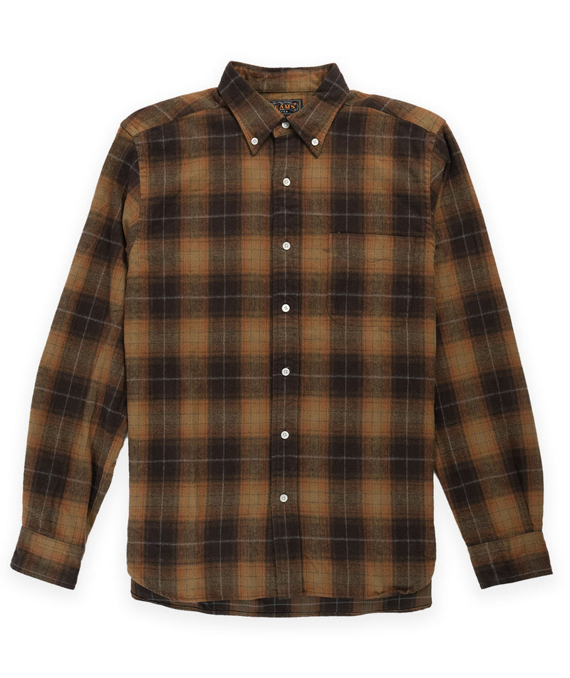 Beams B.D. Shaggy Check Shirt - Orange