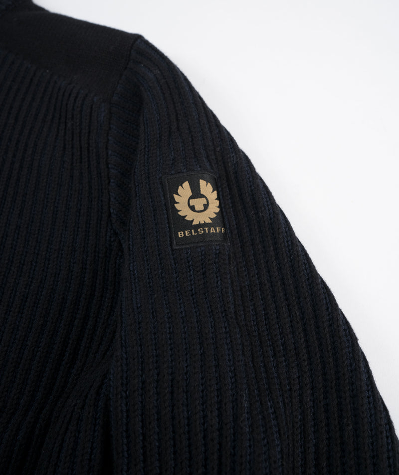 Belstaff Stanley Quarter Zip Jumper - Black/Dark Ink