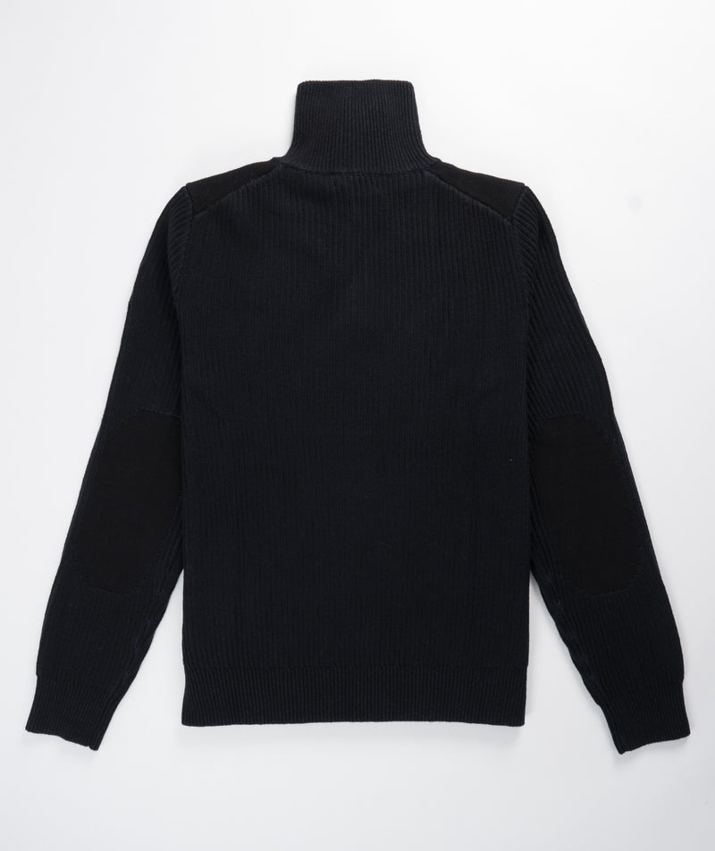 Belstaff Stanley Quarter Zip Jumper - Black/Dark Ink