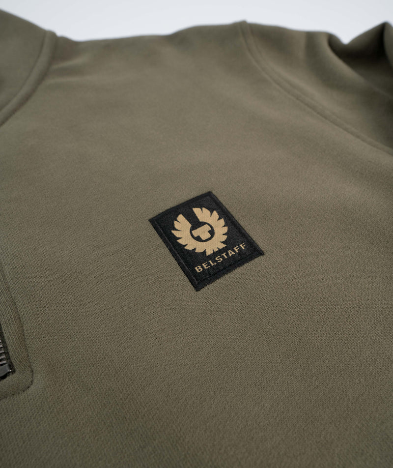 Belstaff  Quarter Zip Sweatshirt - True Olive