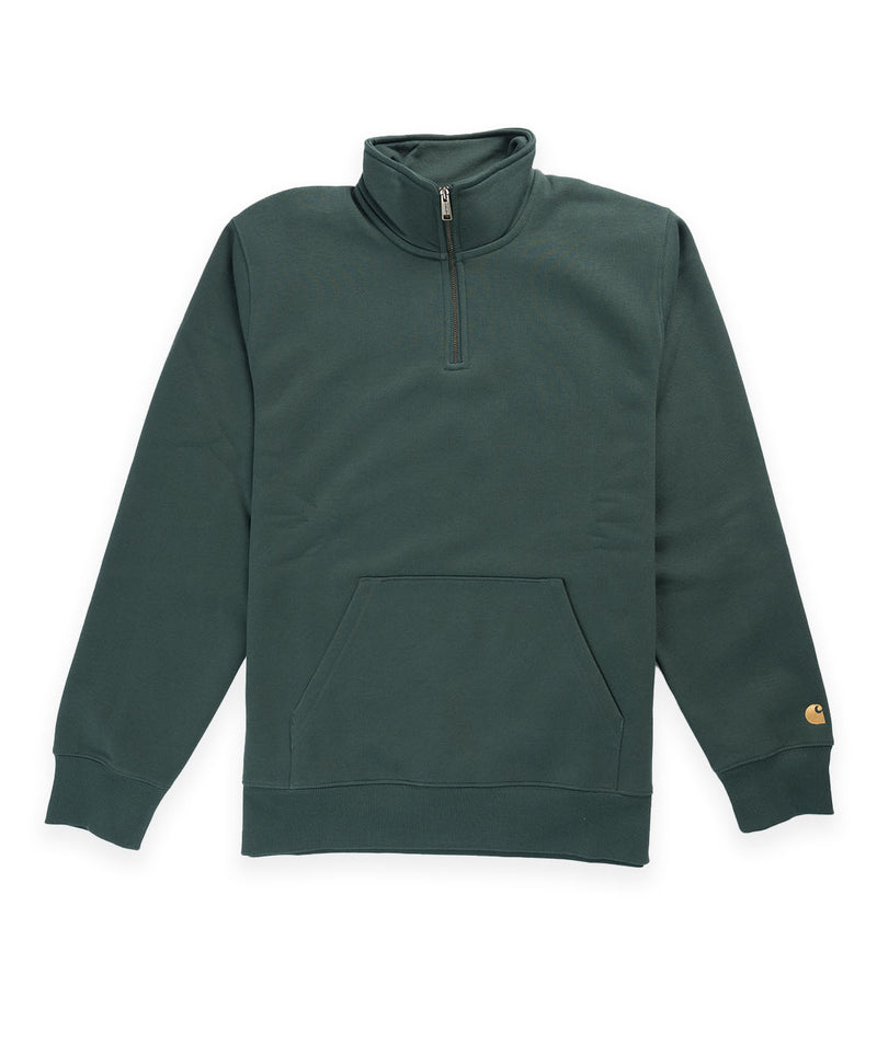 Carhartt WIP Chase Neck Zip Sweat - Discovery Green/Gold