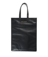 CDG Wallet Large Leather Tote Bag - Black