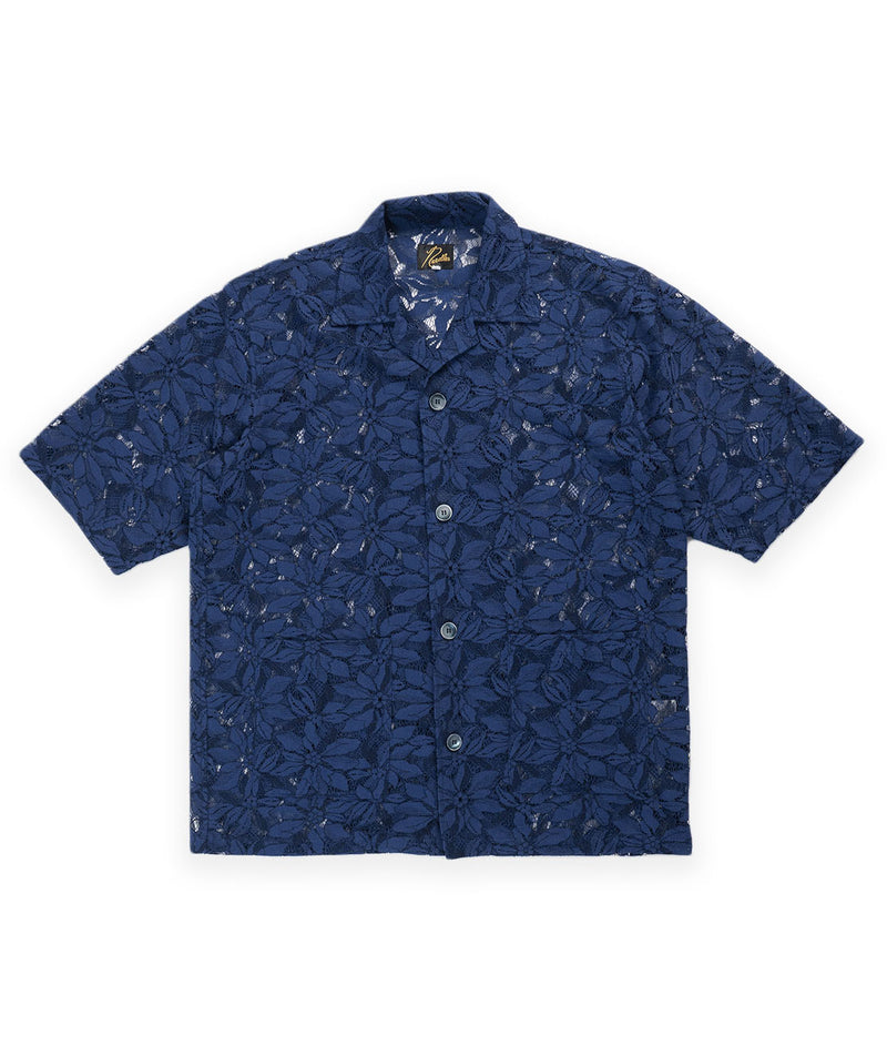 Needles Cabana Shirt Flower Lace Cloth - Navy