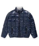 POP Trading Company Quilted Reversible Puffer Jacket - Navy/Drizzle