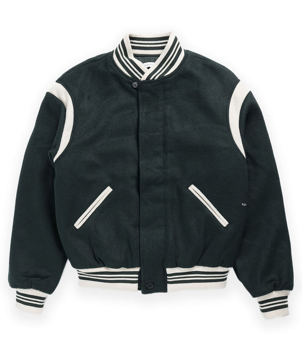 POP Trading Company Parra Varsity Jacket - Pine Green