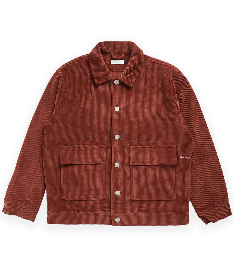 POP Trading Company Full Button Jacket - Fired Brick