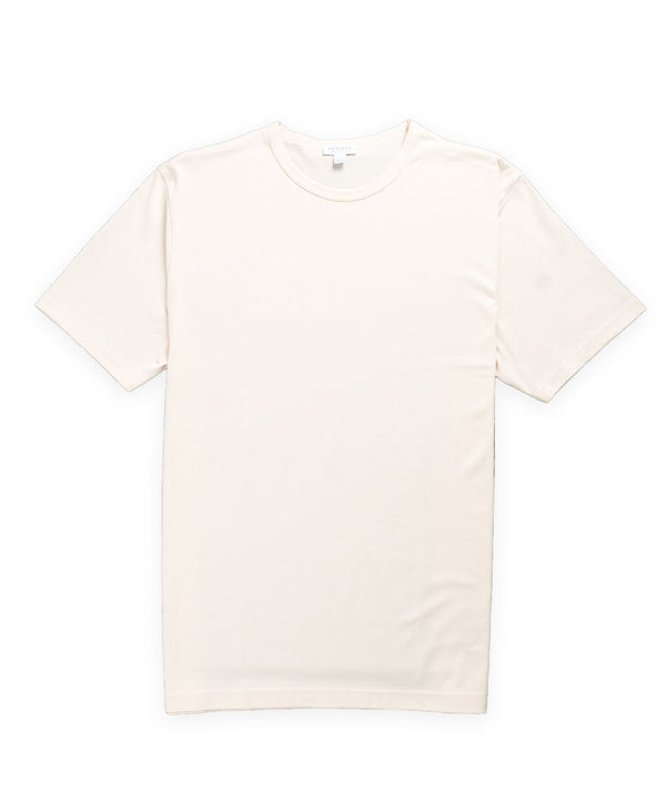 Sunspel Short Sleeve Crew Neck T-Shirt - Undyed