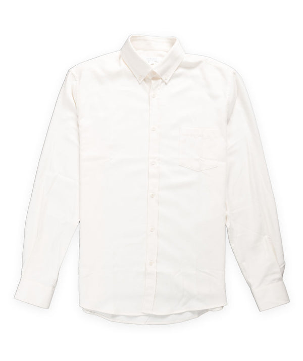 Sunspel Brushed Cotton Flannel Shirt - Ecru