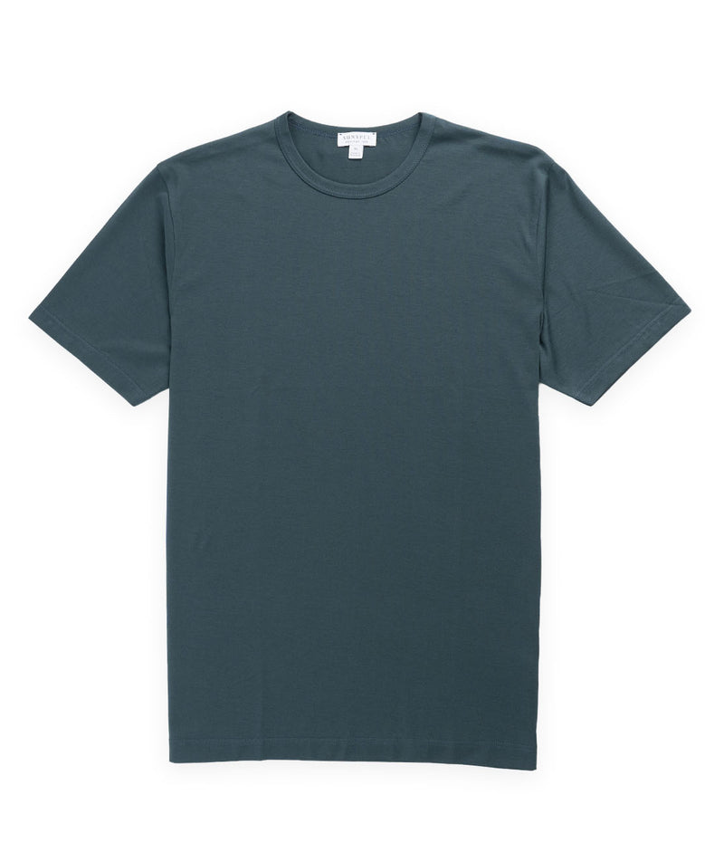 Sunspel Short Sleeve Crew Neck T-Shirt - Peacock