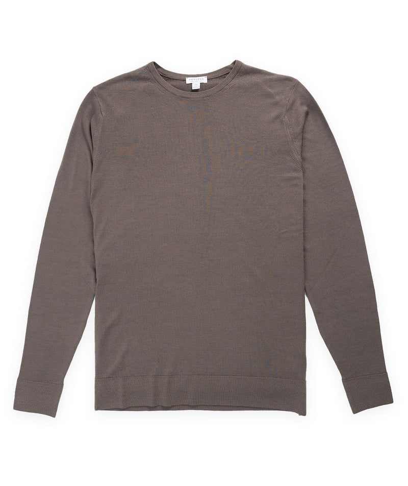 Sunspel Merino Crew Neck Jumper - Ceder