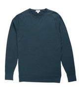 Sunspel Merino Crew Neck Jumper - Navy