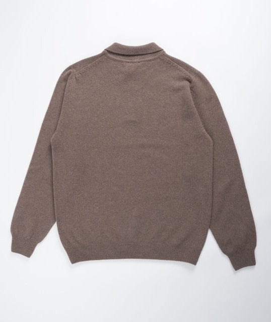 Sunspel Lambswool Polo Shirt - Cedar