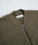 Universal Works Wool Fleece Zip Bomber - Lovat