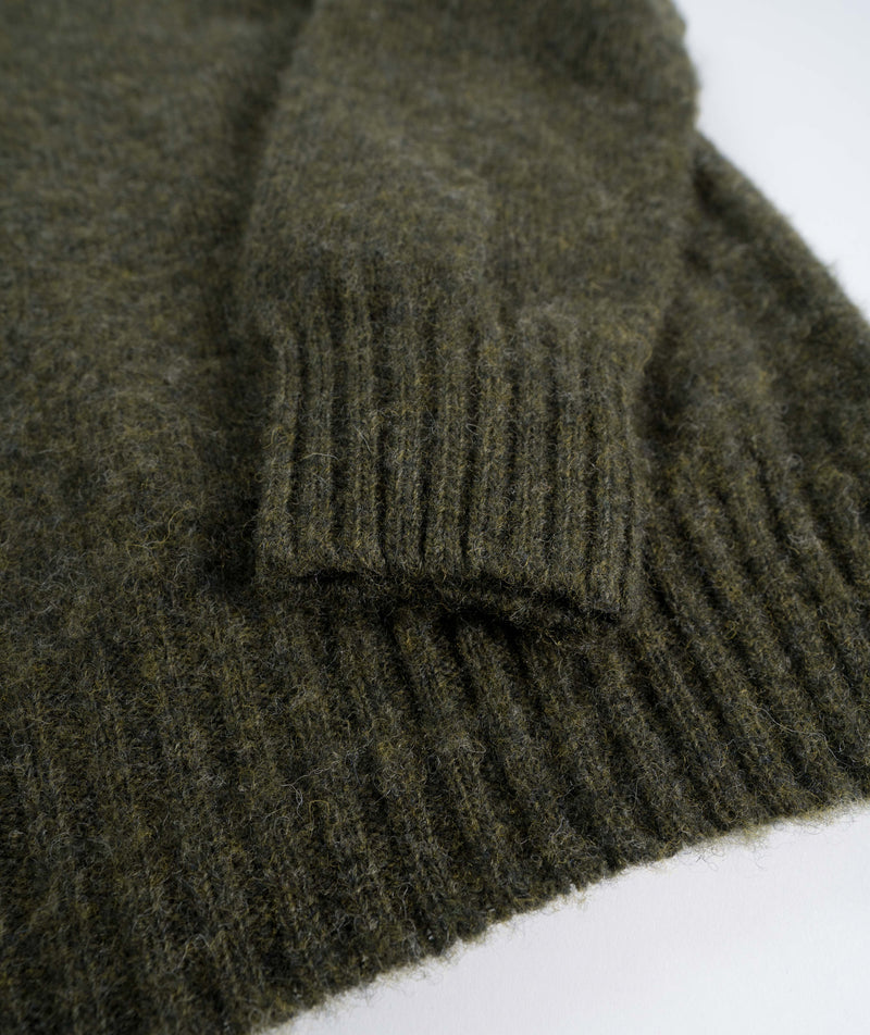 YMC Suedehead Crew Neck Knit - Dark Green