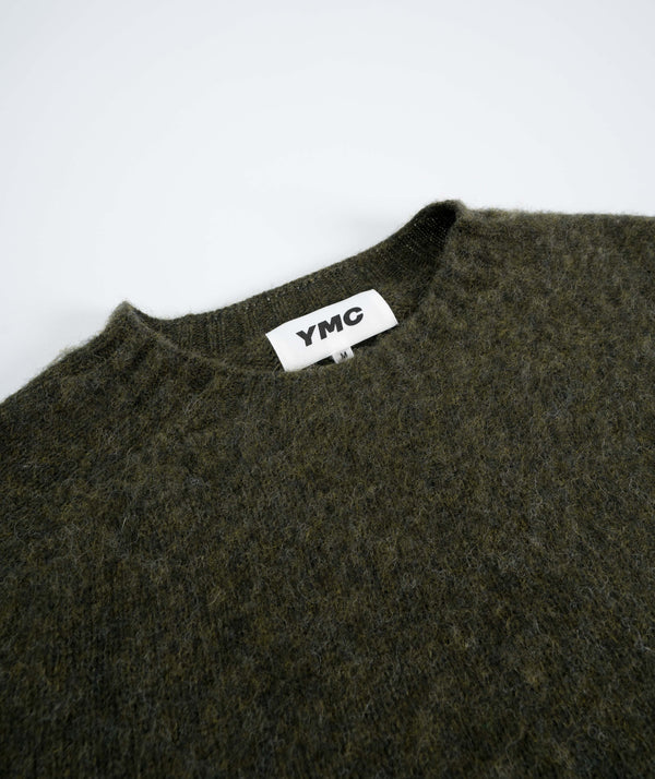 YMC Suedehead Crew Neck Knit - Dark Green