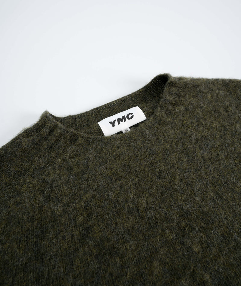 YMC Suedehead Crew Neck Knit - Dark Green